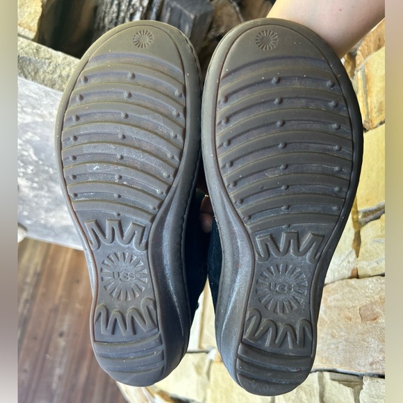 UGG Black Neevah Leather Suede Boots with  sheepskin lining Sz-9. R - Picture 12 of 12